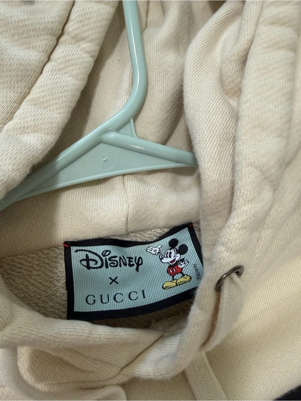 Gucci Cream Hoodie with Mickey Mouse Graphic and Multicolor Logo - Picture 4 of 6